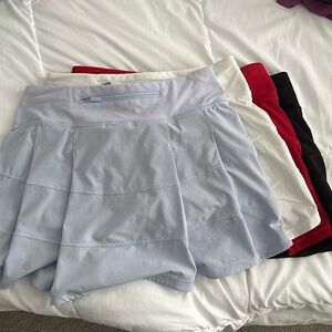 FOUR pairs of Lululemon Pace Rival Skirts